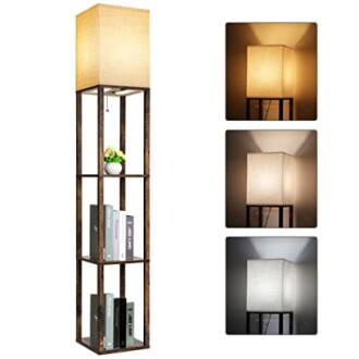 RUNTOP Floor Lamp with Shelves