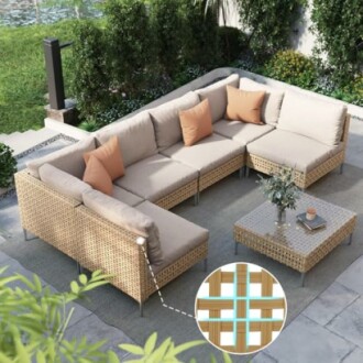 Grand patio 7-Piece Wicker Patio Furniture Set