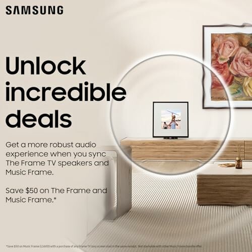 Samsung Frame TV promotion with audio deal